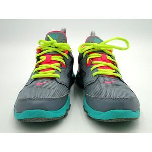 Nike Flex Supreme Gray/Neon Pink Yellow‎ Teal Girls Size 6Y